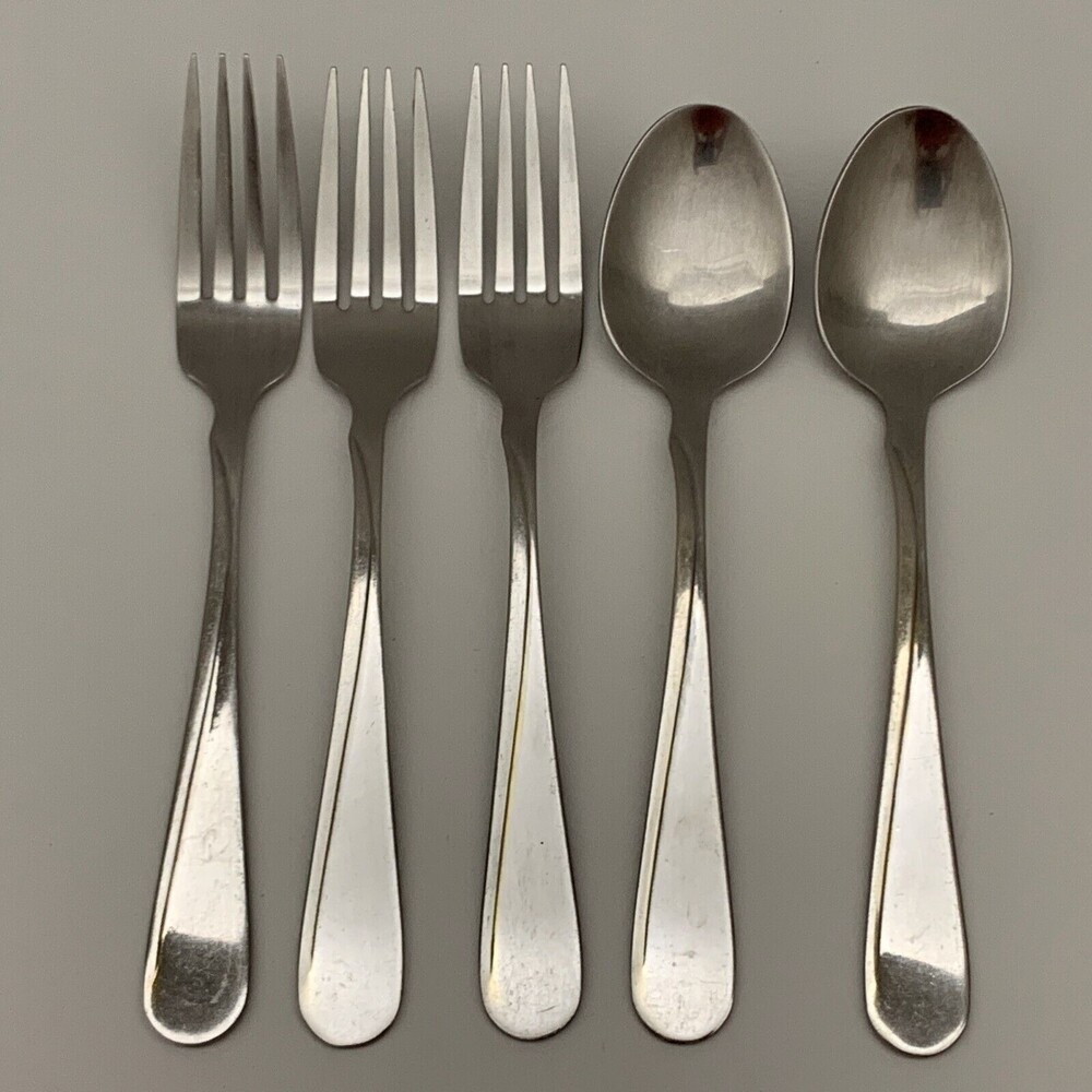 Gourmet Settings 18/10 Stainless‎ Steel Forks Spoons Flatware Lot of 5